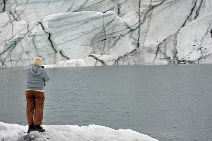 the lake in the middle of Matanuska Glacier