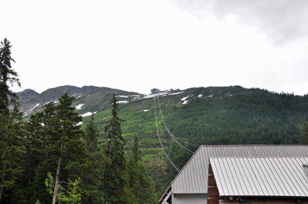 view from bottom to the top of mountain