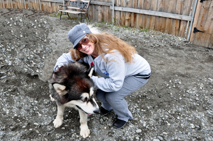 Karen Duquette and the husky