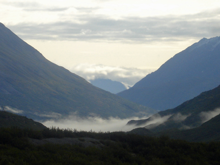 Worthington Glacier and clouds
