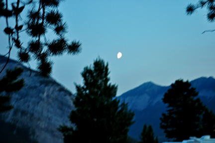moon at Lake Louise