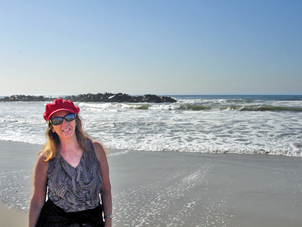Karen Duquette on Hollywood Beach California in 2006
