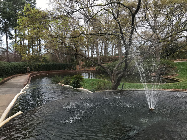 pond and fountain