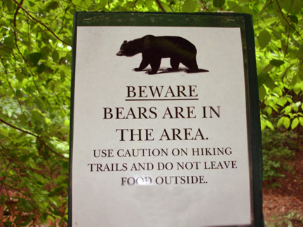 Beware of Bears sign